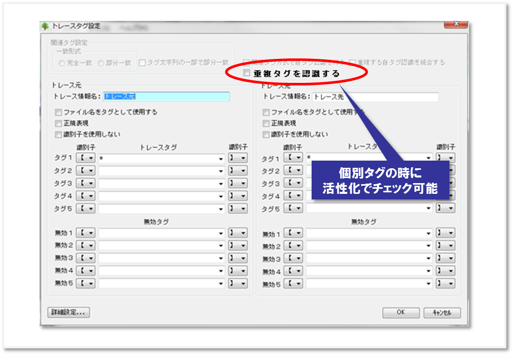 個別タグ設定でのタグ重複表示対応