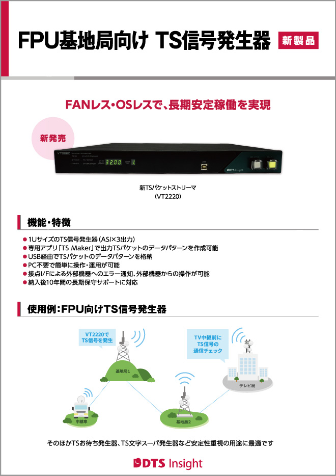 FPU基地局向け TS信号発生器パネル