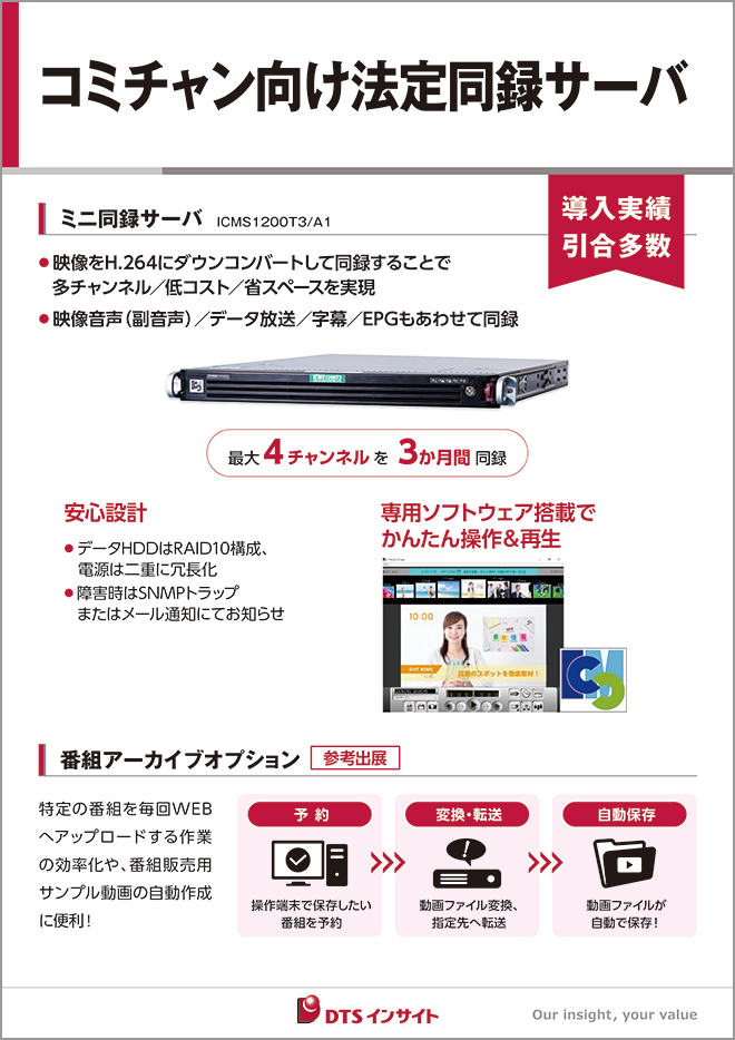 ICMS1200T3/A1　ミニ同録サーバパネル