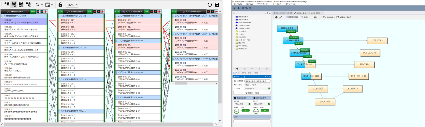 トレース網羅率表示